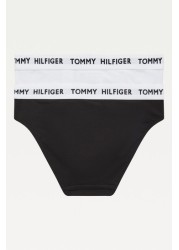 Tommy Hilfiger Older Girls White Tommy 85 Cotton Bikini 2 Pack