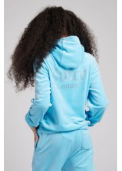 Juicy Couture Blue Diamante Velour OTH Hoodie