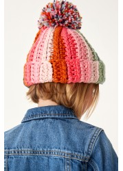 Stripe Pom Pom Beanie Hat (3mths-6yrs)