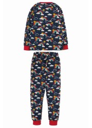 Frugi Blue Organic Pyjama Set Rainbow