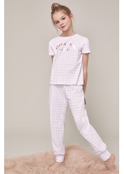 Lipsy Short Sleeve Long Leg Pyjama Set