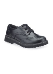 Start-Rite Impulsive Black Leather Brogue School Shoes G Fit