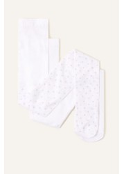 Monsoon Natural Baby Glitter Heart Tights Set