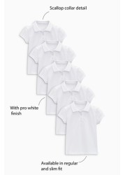 5 Pack Cotton Short Sleeve Polo Shirts (3-16yrs) Standard