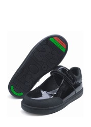 ToeZone Black Patent One Strap School Shoes