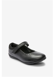 School Leather Mary Jane Brogues Standard Fit (F)