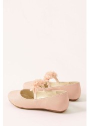 Monsoon Pink Corsage Ballerina Flats