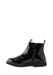 Start-Rite Revolution Black Patent Leather Zip-Up Boots