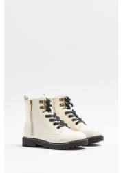 River Island Cream Og Lace Up Boots