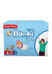 Sanita Bambi Baby Diapers Super Pack Size 6 XX Large +16 KG 72 Count