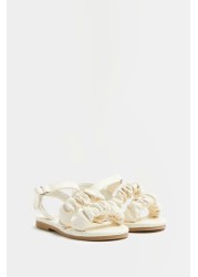 River Island White Mg Rouched Sandals