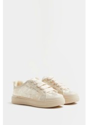 River Island White Og Ks Lace Plim Shoes