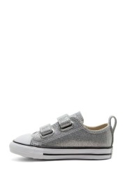 Converse Silver 2V Glitter Junior Trainers