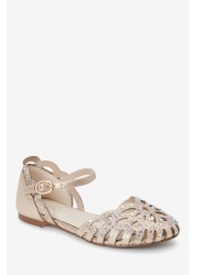 Scalloped Edge Sparkle Occasion Shoes