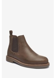 Warm Lined Leather Chelsea Boots