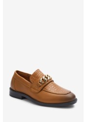 Gold Chain Snaffle Loafers