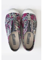 Trotters London Pink Ciara Liberty Plum Canvas Shoes