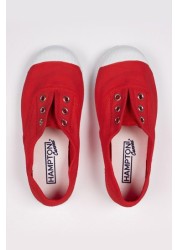 Trotters London Red Plum Canvas Shoes