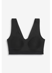 Chantelle Black Soft Stretch V-Neck Padded Crop Top