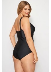 Yours Curve Ruched Mesh Swimsuit