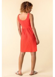 Roman Ribbed Button Detail Sun Dress