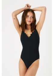 Accessorize Scallop Trim Shaping Swimsuit