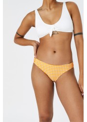 Accessorize Orange Gingham Ruched Bikini Briefs