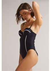 Ted Baker Tani Black Panel Swimsuit