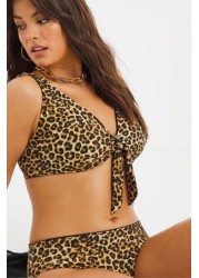 Simply Be Leopard Print/Black Mix And Match Reversible Bikini Top