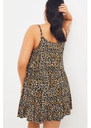 Simply Be Black/Leopard Mix And Match Beach Dress