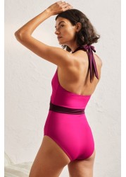 Boden Pink Kefalonia Halterneck Swimsuit