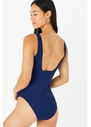 Accessorize Blue Trim Lexi Shaping Swimsuit