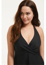 Figleaves Black Rene Underwired Halter Swim Dress