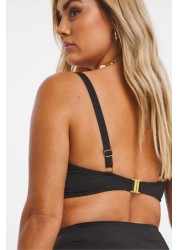 Simply Be Black Magisculpt Twist Front Wired Bikini Top