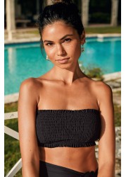 Shirred Swimwear Bandeau Top