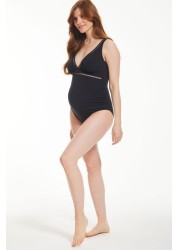 Figleaves Black Icon Milan Maternity Ladder Swimsuit