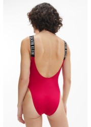 Calvin Klein Pink Intense Power Scoop Back One Piece Swimsuit