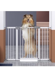 Dog Gate Pet Fence Extra Wide Easy Walk Thru Safety Gate with Auto Close for Indoor House Stairs Doorways (24.8-27.5inch)