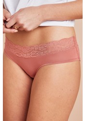 Lace Trim Cotton Blend Knickers 4 Pack Short