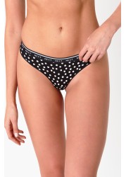 Cotton Rich Logo Knickers 4 Pack Thong