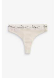 Cotton Rich Logo Knickers 4 Pack Thong