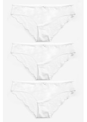 No VPL Lace Back Briefs 3 Pack Brazilian