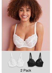 DD+ Non Pad Balcony Bras 2 Pack