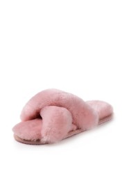 Just Sheepskin Daisy Cross Over Open Toe Slider Slipper