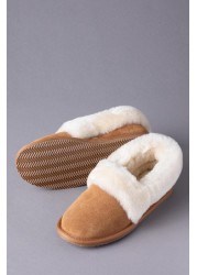 Lakeland Leather Ladies Sheepskin Cuff Slippers