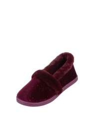 Totes Sparkle Velour Full Back Slipper