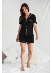 Pretty You London Bamboo Shirt Short Pyjama Set