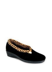 Lunar Ladies Ocelot Trim Slippers