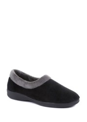 Pavers Ladies Black Full Slippers