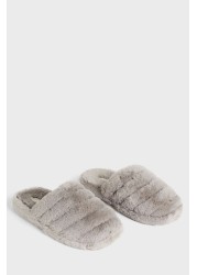 Ted Baker Grey Lopsey Faux Fur Mule Slippers